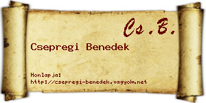 Csepregi Benedek névjegykártya